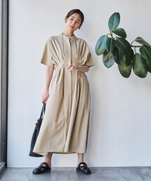 coen | 【RONEL】タックフレアワンピース(シャツワンピース)