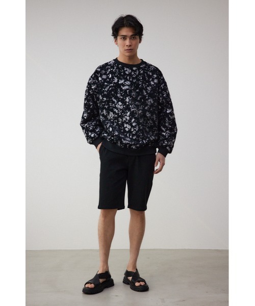 AZUL by moussy（アズールバイマウジー）の「イージーアクションショートパンツ（スウェットパンツ・メンズ・ブラック/杢グレー・LARGE/MEDIUM）」の5枚目の写真