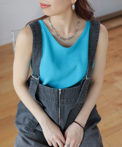 LEPSIM（レプシィム）の「アソート2WAYリブタンク　987480（タンクトップ・レディース・ブラック系その他/チャコールグレー/ブルー/アイボリー/ブルー系その他/グリーン・LARGE/MEDIUM）」の5枚目の写真