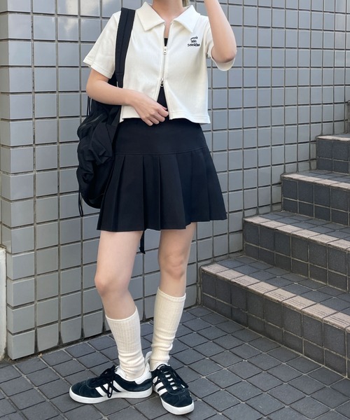 WEGO（ウィゴー）の「WEGO/ダブルジップトップス（Tシャツ/カットソー・レディース・ブラック/ホワイト/スミクロ/ライム/ブラウン・FREE）」の8枚目の写真