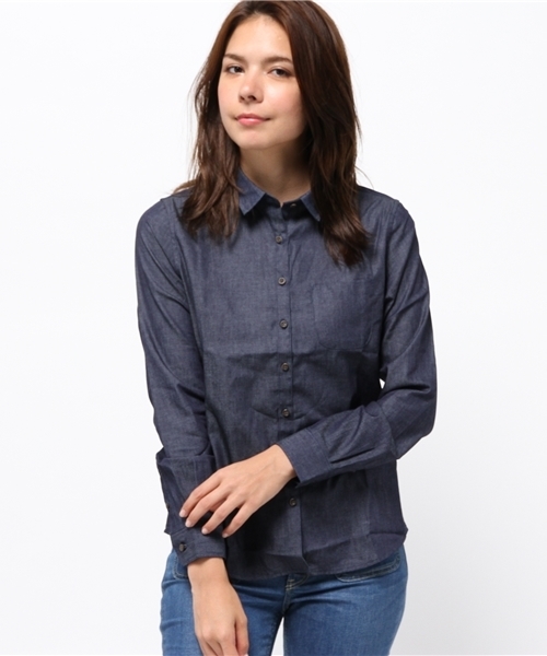 earth music&ecology（アースミュージックアンドエコロジー）の「【シャキシャキシャツ】デニム（シャツ/ブラウス・レディース・インディゴブルー・SMALL/MEDIUM）」の10枚目の写真