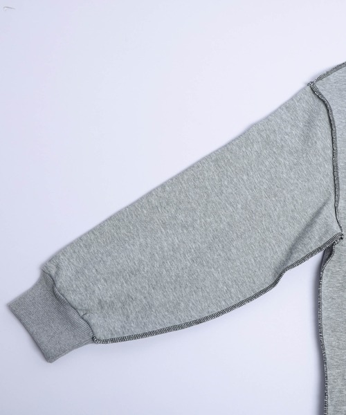 Lajour（ラジュール）の「[日本製]ハート刺繍配色ステッチスウェット（スウェット・レディース・オートミール/グレー/ブラック・フリー）」の6枚目の写真