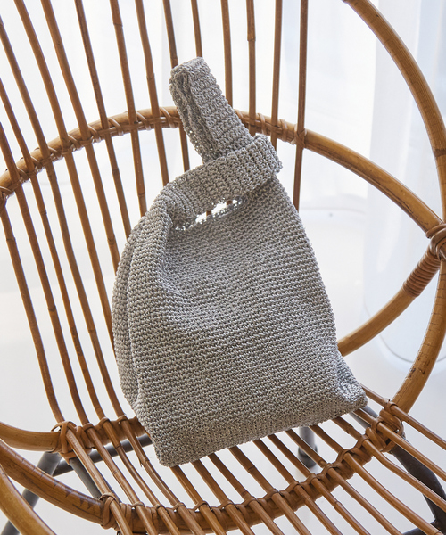 collex（コレックス）の「【ANANS】 マクラメ ミニバッグ（かごバッグ・レディース・ブラック/シャンパン/シルバー・フリー）」の2枚目の写真