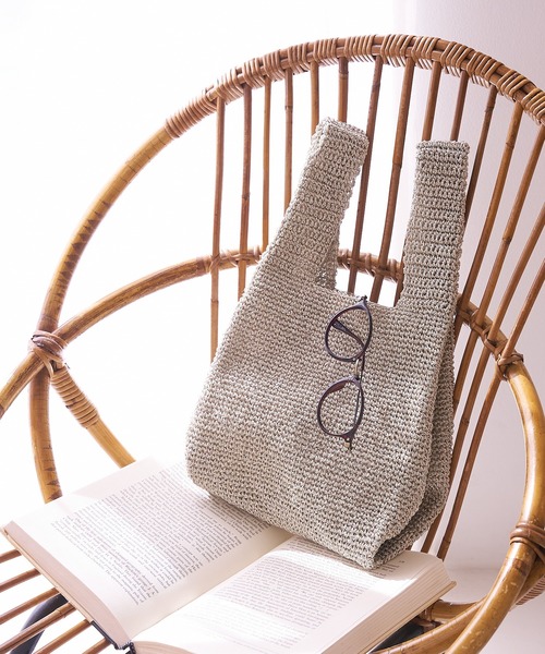 collex（コレックス）の「【ANANS】 マクラメ ミニバッグ（かごバッグ・レディース・ブラック/シャンパン/シルバー・フリー）」の3枚目の写真