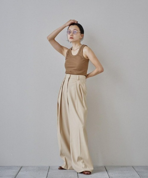 TODAYFUL（トゥデイフル）の「タックツイルトラウザース（その他パンツ・レディース・ブラック/クリーム/キナリ・36inch/38inch）」の10枚目の写真