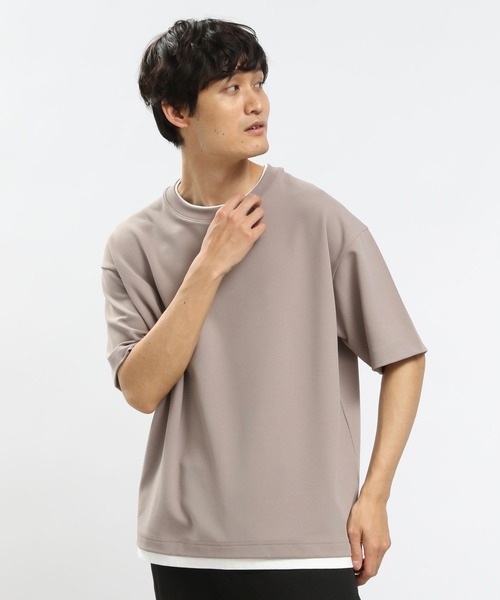 GLOBAL WORK Smile Seed Store（グローバルワーク スマイルシードストア）の「ジョーゼットTレイヤード半袖/993339（Tシャツ/カットソー・メンズ・アイボリー/グレイッシュベージュ/ネイビー/ブラック・MEDIUM/SMALL/X-LARGE/LARGE）」の3枚目の写真