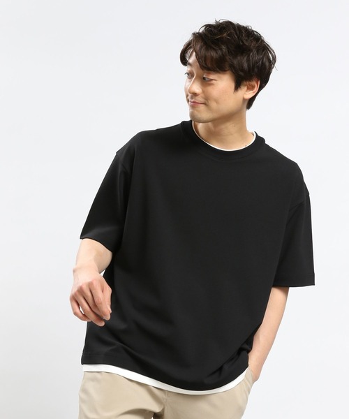 GLOBAL WORK Smile Seed Store（グローバルワーク スマイルシードストア）の「ジョーゼットTレイヤード半袖/993339（Tシャツ/カットソー・メンズ・アイボリー/グレイッシュベージュ/ネイビー/ブラック・MEDIUM/SMALL/X-LARGE/LARGE）」の5枚目の写真