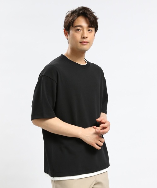 GLOBAL WORK Smile Seed Store（グローバルワーク スマイルシードストア）の「ジョーゼットTレイヤード半袖/993339（Tシャツ/カットソー・メンズ・アイボリー/グレイッシュベージュ/ネイビー/ブラック・MEDIUM/SMALL/X-LARGE/LARGE）」の6枚目の写真