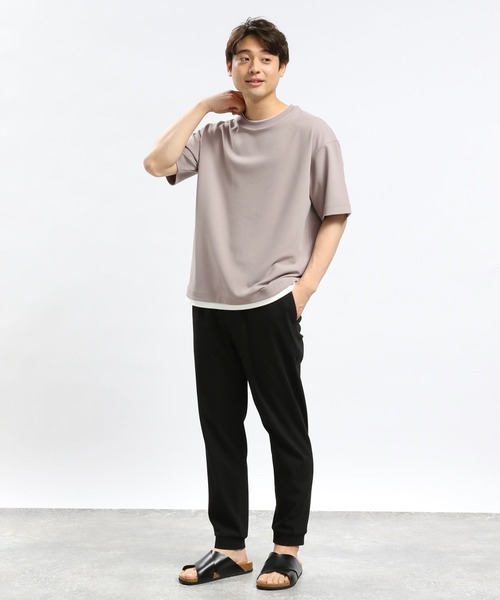 GLOBAL WORK Smile Seed Store（グローバルワーク スマイルシードストア）の「ジョーゼットTレイヤード半袖/993339（Tシャツ/カットソー・メンズ・アイボリー/グレイッシュベージュ/ネイビー/ブラック・MEDIUM/SMALL/X-LARGE/LARGE）」の8枚目の写真