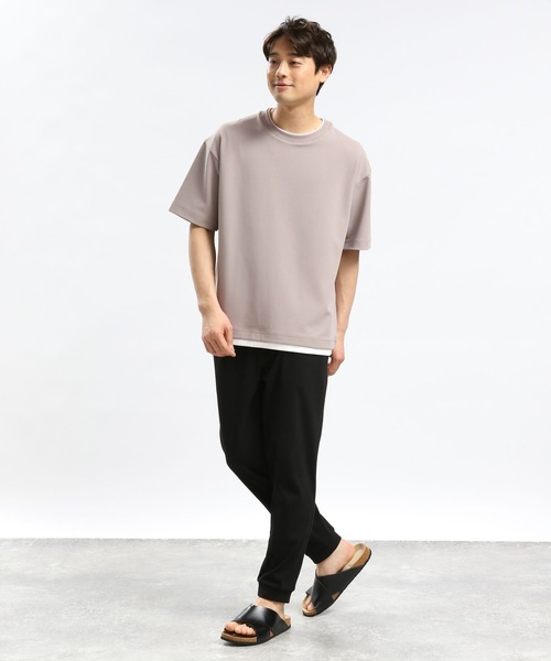 GLOBAL WORK Smile Seed Store（グローバルワーク スマイルシードストア）の「ジョーゼットTレイヤード半袖/993339（Tシャツ/カットソー・メンズ・アイボリー/グレイッシュベージュ/ネイビー/ブラック・MEDIUM/SMALL/X-LARGE/LARGE）」の9枚目の写真