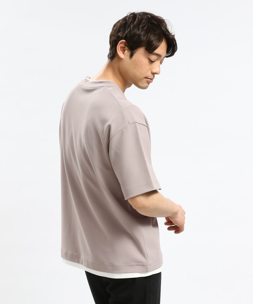 GLOBAL WORK Smile Seed Store（グローバルワーク スマイルシードストア）の「ジョーゼットTレイヤード半袖/993339（Tシャツ/カットソー・メンズ・アイボリー/グレイッシュベージュ/ネイビー/ブラック・MEDIUM/SMALL/X-LARGE/LARGE）」の12枚目の写真