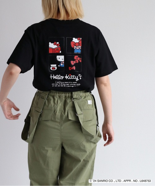 ハローキティコラボ（ハローキティコラボ）の「【ハローキティ×cepo】コラボTee（Tシャツ/カットソー・レディース・ブラック系1/ホワイト系2/ホワイト系1/ブラック系2・L）」の3枚目の写真