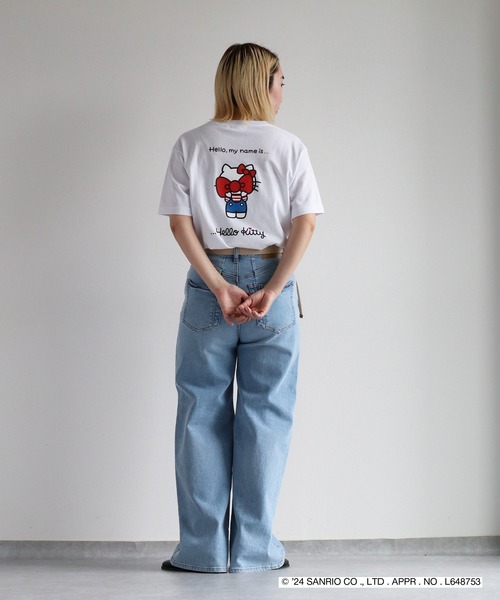 ハローキティコラボ（ハローキティコラボ）の「【ハローキティ×cepo】コラボTee（Tシャツ/カットソー・レディース・ブラック系1/ホワイト系2/ホワイト系1/ブラック系2・L）」の19枚目の写真