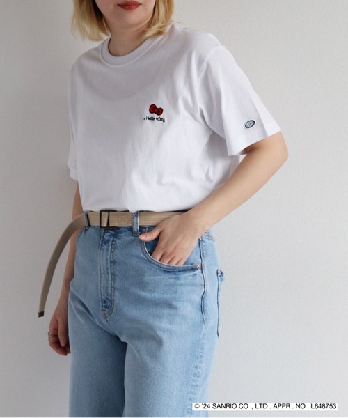 ハローキティコラボ（ハローキティコラボ）の「【ハローキティ×cepo】コラボTee（Tシャツ/カットソー・レディース・ブラック系1/ホワイト系2/ホワイト系1/ブラック系2・L）」の21枚目の写真