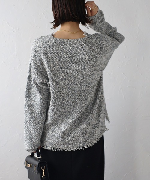 セール】Vネックサマーツイードプルオーバー（ニット/セーター