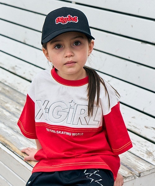 X-girl Stages（エックスガールステージス）の「メタリックロゴ配色半袖Tシャツ（Tシャツ/カットソー・キッズ・ブラック/パープル/レッド・80ｃｍ/90cm/110cm/100cm/120cm/130cm/140cm）」の14枚目の写真