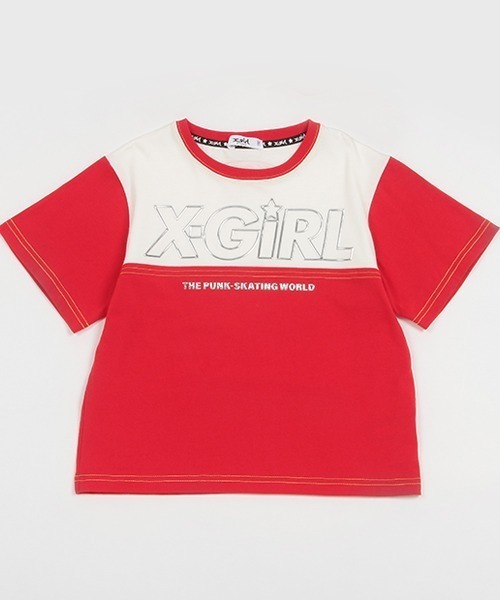 X-girl Stages（エックスガールステージス）の「メタリックロゴ配色半袖Tシャツ（Tシャツ/カットソー・キッズ・ブラック/パープル/レッド・80ｃｍ/90cm/110cm/100cm/120cm/130cm/140cm）」の22枚目の写真
