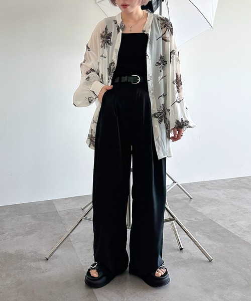 apres jour mignon（アプレジュールミニョン）の「スラックスパンツ【ZOZOTOWN限定アイテム】（スラックス・レディース・オフホワイト/チャコールグレー/ブルー系その他/イエロー/パープル/ブラック/ピンク・MEDIUM/X-LARGE/SMALL）」の20枚目の写真