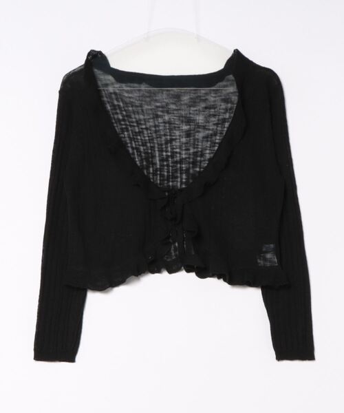 titty＆Co. PETIT（ティティアンドコープティ）の「シアーフリルカーディガン（カーディガン/ボレロ・レディース・ブラック/ホワイト/ブルー/ピンク/イエロー・FREE）」の3枚目の写真
