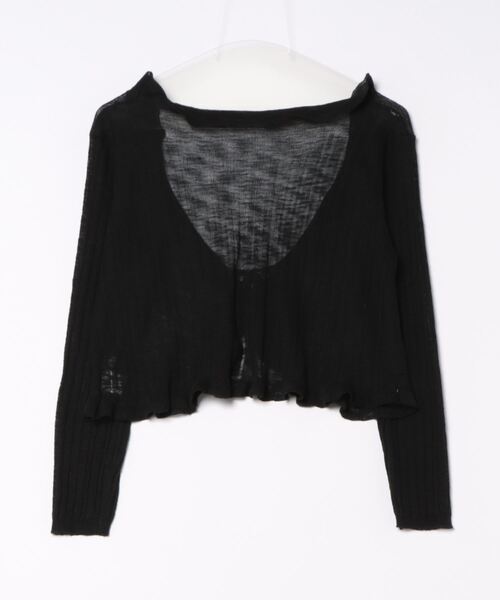 titty＆Co. PETIT（ティティアンドコープティ）の「シアーフリルカーディガン（カーディガン/ボレロ・レディース・ブラック/ホワイト/ブルー/ピンク/イエロー・FREE）」の6枚目の写真