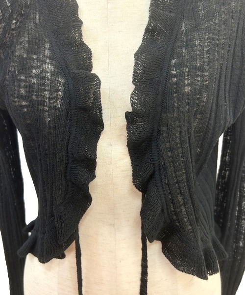 titty＆Co. PETIT（ティティアンドコープティ）の「シアーフリルカーディガン（カーディガン/ボレロ・レディース・ブラック/ホワイト/ブルー/ピンク/イエロー・FREE）」の7枚目の写真