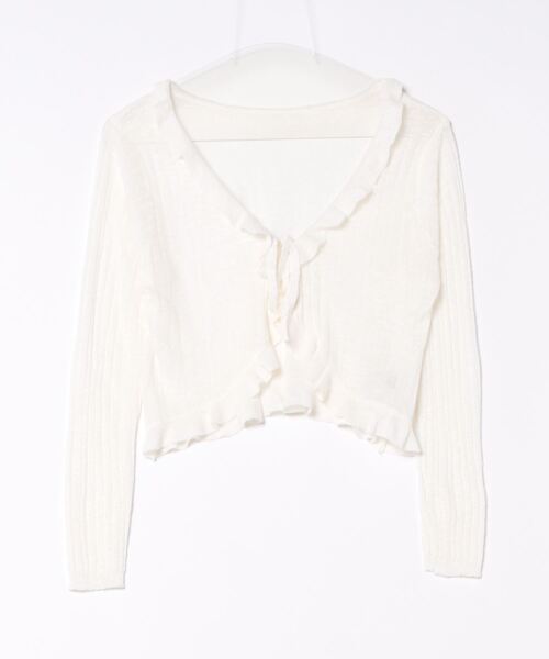 titty＆Co. PETIT（ティティアンドコープティ）の「シアーフリルカーディガン（カーディガン/ボレロ・レディース・ブラック/ホワイト/ブルー/ピンク/イエロー・FREE）」の21枚目の写真