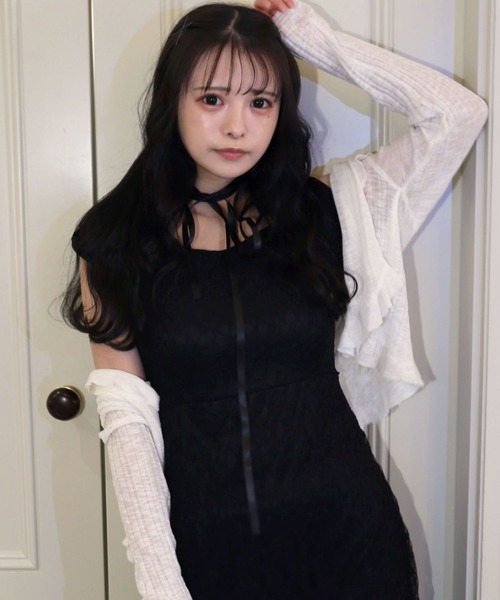 titty＆Co. PETIT（ティティアンドコープティ）の「シアーフリルカーディガン（カーディガン/ボレロ・レディース・ブラック/ホワイト/ブルー/ピンク/イエロー・FREE）」の11枚目の写真