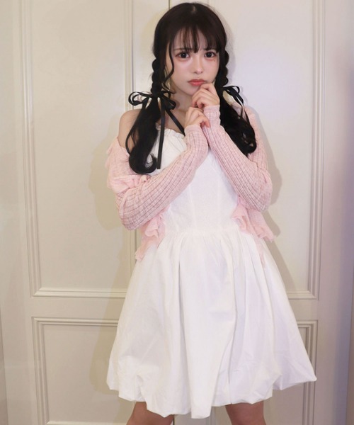 titty＆Co. PETIT（ティティアンドコープティ）の「シアーフリルカーディガン（カーディガン/ボレロ・レディース・ブラック/ホワイト/ブルー/ピンク/イエロー・FREE）」の18枚目の写真