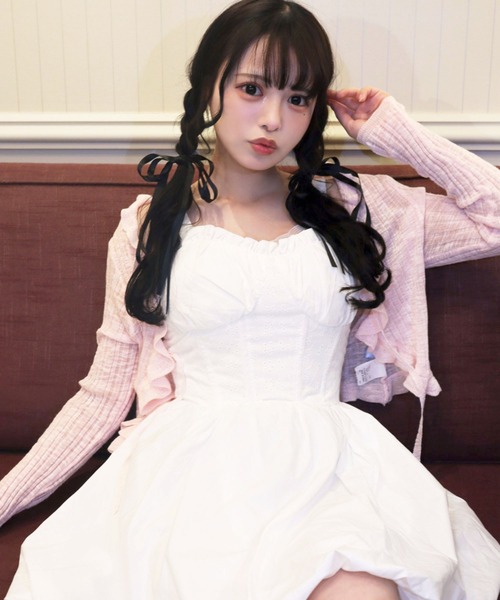 titty＆Co. PETIT（ティティアンドコープティ）の「シアーフリルカーディガン（カーディガン/ボレロ・レディース・ブラック/ホワイト/ブルー/ピンク/イエロー・FREE）」の19枚目の写真