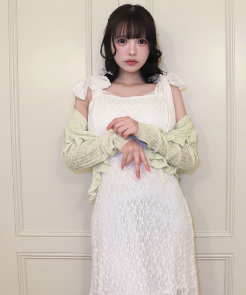 titty＆Co. PETIT（ティティアンドコープティ）の「シアーフリルカーディガン（カーディガン/ボレロ・レディース・ブラック/ホワイト/ブルー/ピンク/イエロー・FREE）」の15枚目の写真