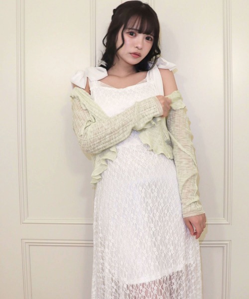 titty＆Co. PETIT（ティティアンドコープティ）の「シアーフリルカーディガン（カーディガン/ボレロ・レディース・ブラック/ホワイト/ブルー/ピンク/イエロー・FREE）」の16枚目の写真