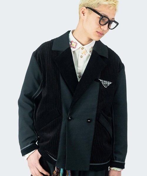 masterkey(マスターキー)の「mj9944- EDGING-JK テーラードジャケット(テーラードジャケット・メンズ・ホワイト/グレー・2/1)」の2枚目の写真