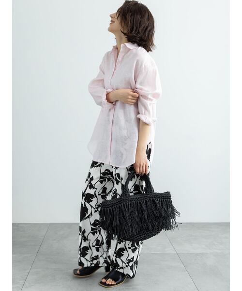 Te chichi（テチチ）の「ペーパーフリンジトートバッグ（ハンドバッグ・レディース・ブラック・F）」の3枚目の写真