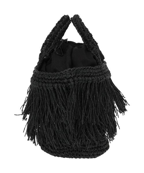 Te chichi（テチチ）の「ペーパーフリンジトートバッグ（ハンドバッグ・レディース・ブラック・F）」の6枚目の写真