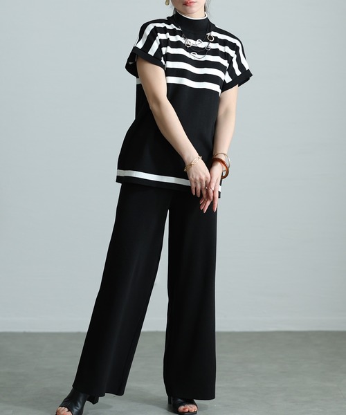 セール】切替ボーダーセットアップ（ニット/セーター）｜Sawa a la  