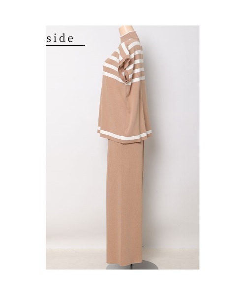 Sawa a la mode（サワアラモード）の「切替ボーダーセットアップ（ニット/セーター・レディース・ブラック/ベージュ・FREE）」の19枚目の写真
