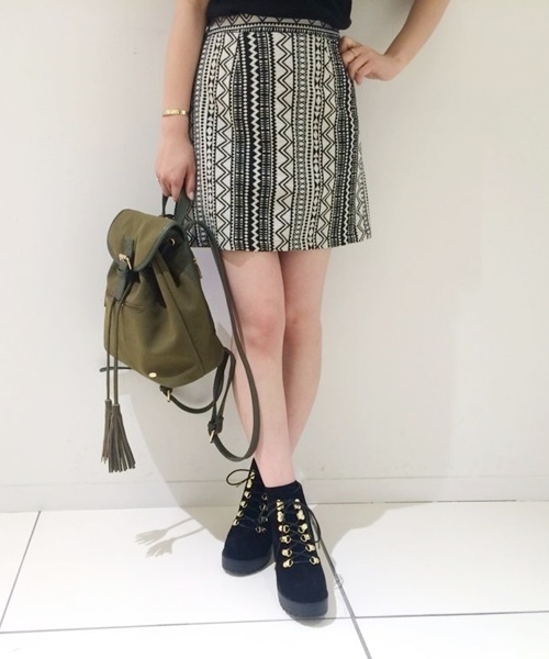 Chico（チコ）の「【who's who Chico】幾何学BOXスカート（スカート・レディース・ブラック/ネイビー/レッド・FREE）」の13枚目の写真