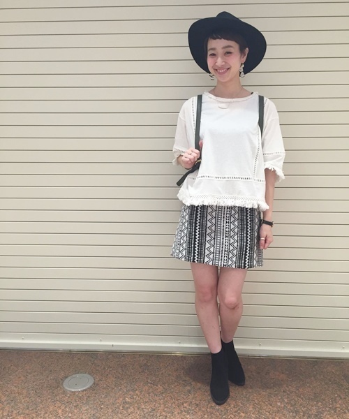 Chico（チコ）の「【who's who Chico】幾何学BOXスカート（スカート・レディース・ブラック/ネイビー/レッド・FREE）」の15枚目の写真