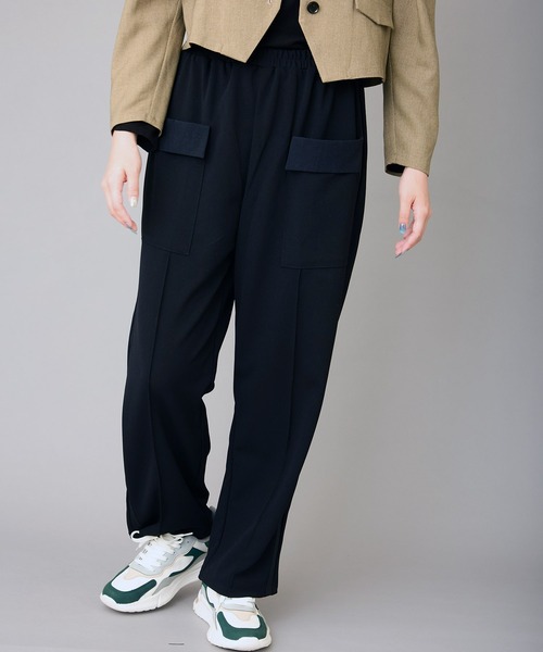 AVIE(アビィ)の「【ZOZO別注】AVIEジャージーラインイージーパンツ(スラックス・レディース・ブラック・38)」の18枚目の写真