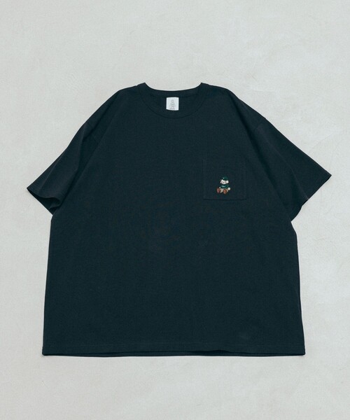 FREAK'S STORE（フリークスストア）の「tombonia/トムボニア 別注 キャップ刺繍 クルーネック ポケットTシャツ（Tシャツ/カットソー・メンズ・ホワイト/チャコールグレー/グレー/ブルー・MEDIUM/LARGE）」の13枚目の写真