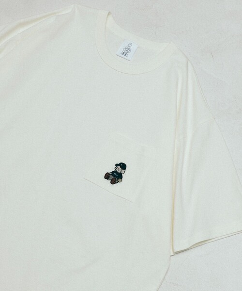 FREAK'S STORE（フリークスストア）の「tombonia/トムボニア 別注 キャップ刺繍 クルーネック ポケットTシャツ（Tシャツ/カットソー・メンズ・ホワイト/チャコールグレー/グレー/ブルー・MEDIUM/LARGE）」の12枚目の写真