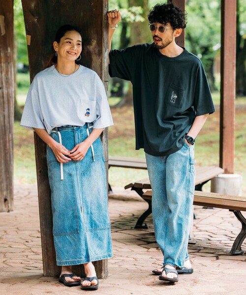 FREAK'S STORE（フリークスストア）の「tombonia/トムボニア 別注 キャップ刺繍 クルーネック ポケットTシャツ（Tシャツ/カットソー・メンズ・ホワイト/チャコールグレー/グレー/ブルー・MEDIUM/LARGE）」の8枚目の写真