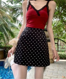 ドット柄ミニスカート（インパン付）