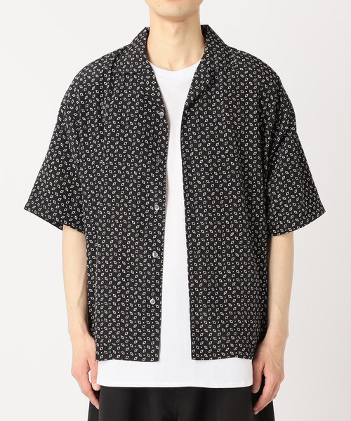 417 EDIFICE(フォーワンセブンエディフィス)の「プリントパターンオープンカラーシャツ(シャツ/ブラウス・メンズ・ブラック/ホワイト/ネイビー・MEDIUM/LARGE)」の8枚目の写真