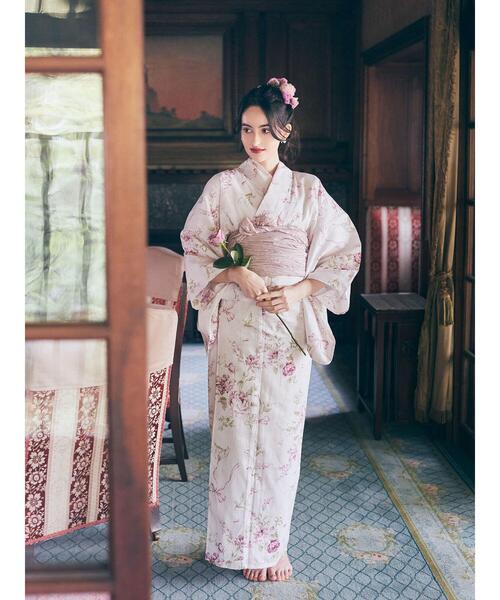 Maison de FLEUR（メゾンドフルール）の「FLEURリボン浴衣（浴衣・レディース・ブルー/ピンク・FREE）」の3枚目の写真
