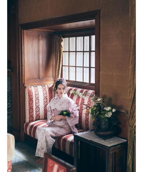 Maison de FLEUR（メゾンドフルール）の「FLEURリボン浴衣（浴衣・レディース・ブルー/ピンク・FREE）」の5枚目の写真