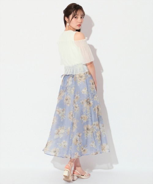 ウィルセレクション新品フレアスカート ウィルセレクション WILLSELECTION オーガンジーフレアスカート