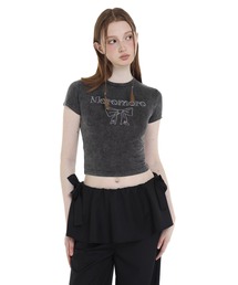 ラインストーンウォッシュロゴTシャツ DT0681【Moromoro2】