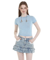 Moromoro2（モロモロ）の「ラインストーンウォッシュロゴTシャツ DT0681【Moromoro2】（Tシャツ/カットソー）」