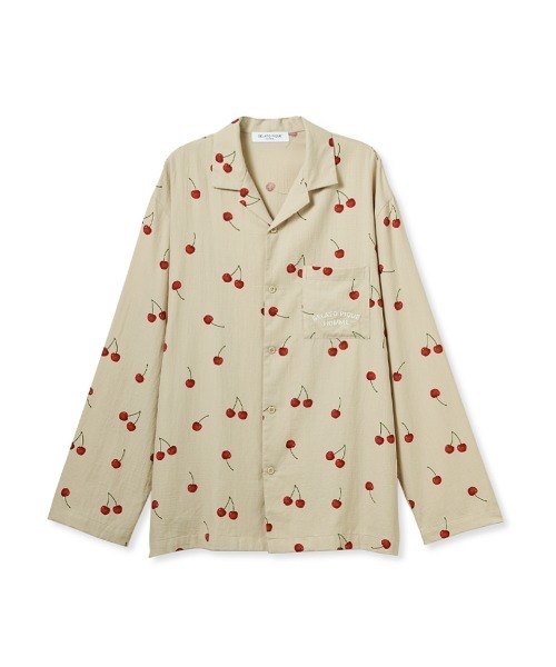 【セール】【HOMME】チェリー総柄シャツ（ルームウェア/パジャマ）｜gelato pique（ジェラートピケ）